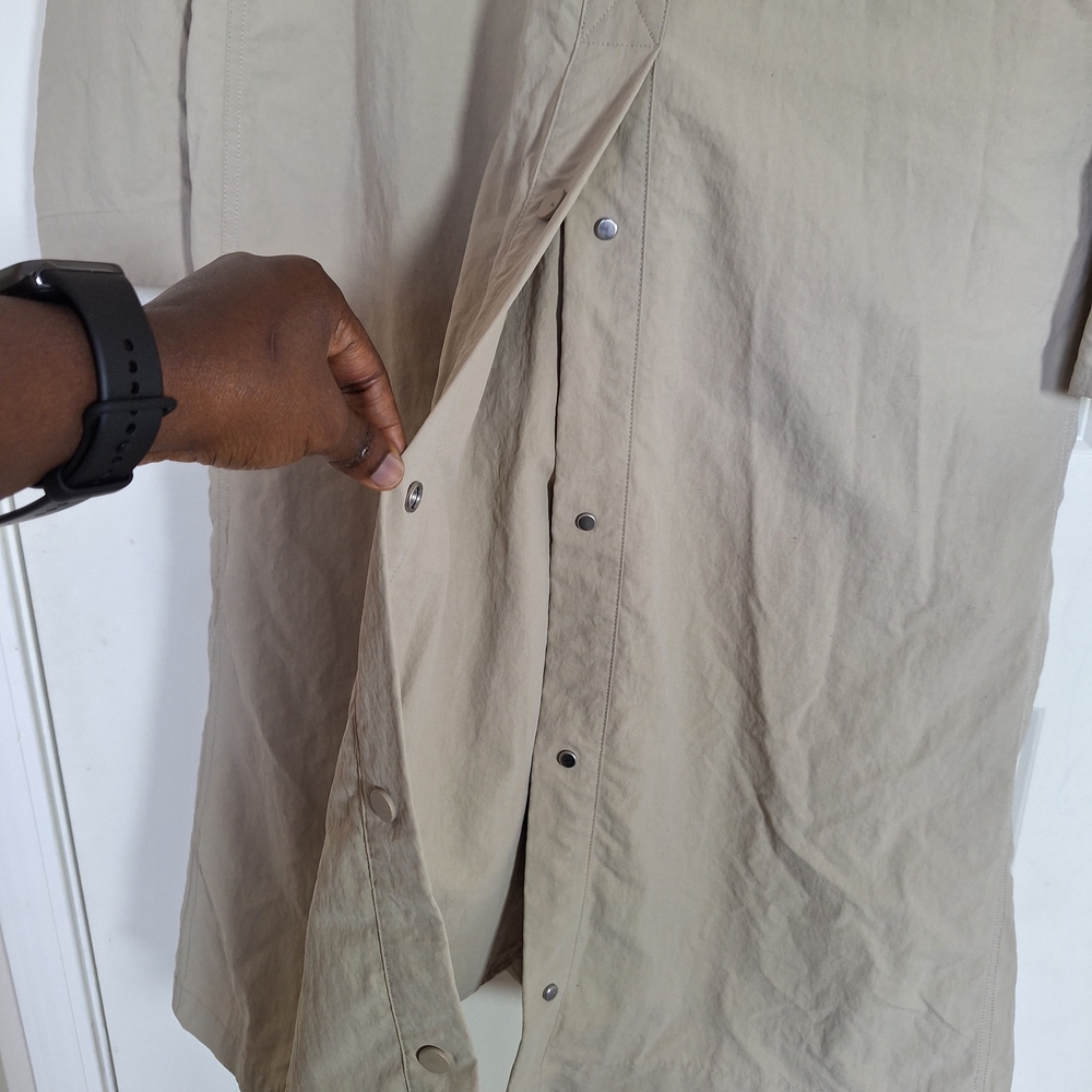 Everlane The Mac Coat Women Tan Khaki Snap Front Trench Long Jacket Size Medium - Picture 7 of 9